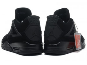 Кроссовки Nike Air Jordan 4 Retro черные - фото сзади