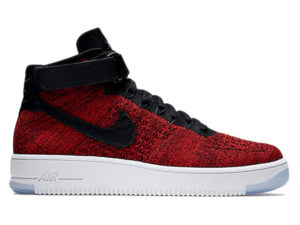 Кроссовки Nike Air Force 1 Ultra Flyknit Mid красные с черным мужские - фото справа