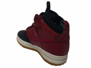 Зимние Nike Lunar Force 1 Leather красные с черным - фото сзади
