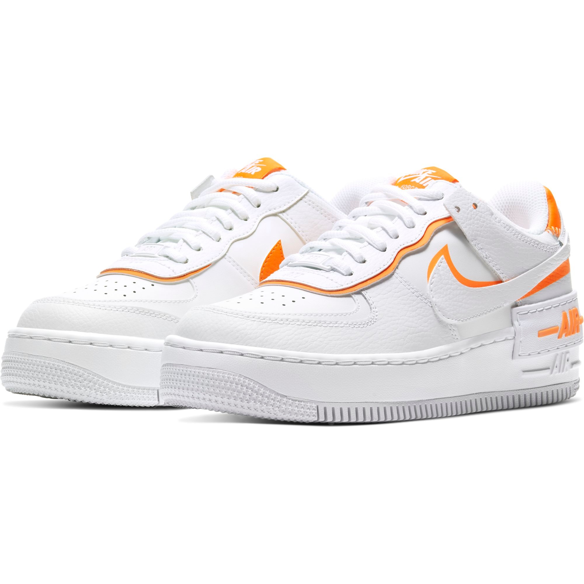 Nike Air Force 1 Shadow бело-оранжевые 