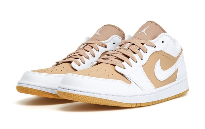 Nike Air Jordan 1 Low Hemp White белые с бежевым кожа-нубук мужские-женские (40-44)