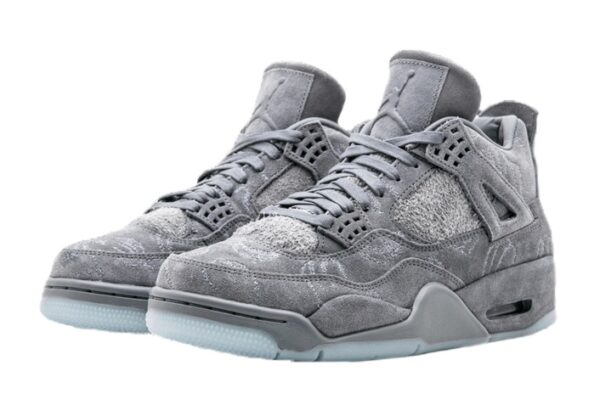 Nike Air Jordan 4 KAWS Cool Grey серые нубук мужские (40-44)