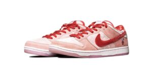 Nike X Strangelove Skateboards Dunk Low Pro QS розово-красные нубук-вельвет мужские-женские (35-44)